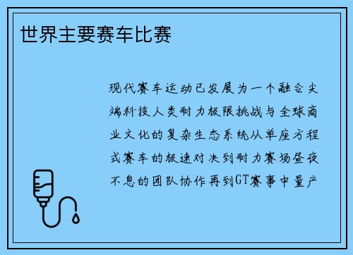 世界主要赛车比赛
